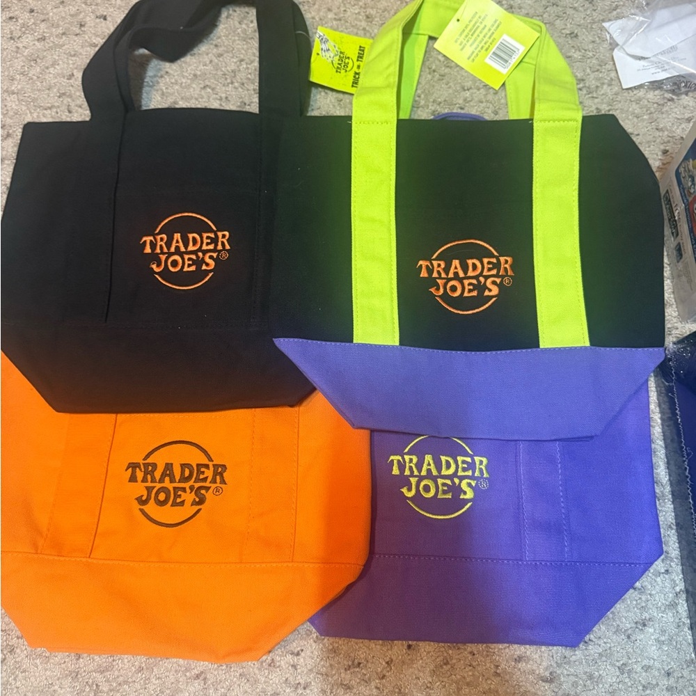 Trader Joe's Colorful Tote Bag Set of four